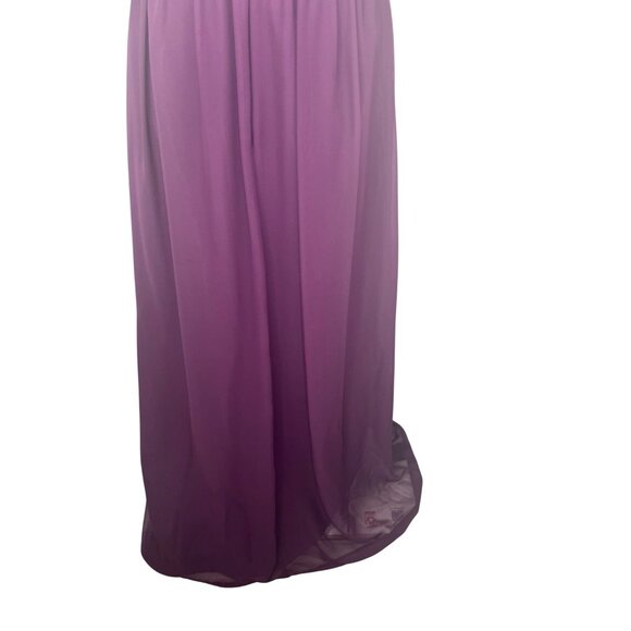 Alfred Angelo One-Shoulder Purple Chiffon Bridesmaid/Prom/Formal Dress Size 6 - Picture 8 of 13